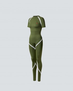 Perfect Moment Allos Seamless Jumpsuit Verdes Oscuro | JMU281359