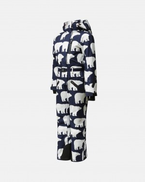 Perfect Moment Bear Print Ski Suit Azul Marino Blancos | SGN915247
