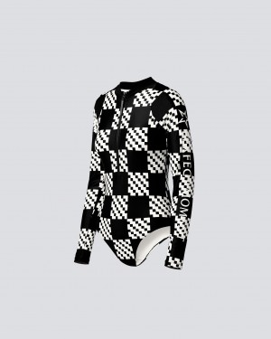 Perfect Moment Block Check PM Half-Zip Spring Suit Negros | JPB275489