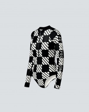 Perfect Moment Block Check PM Half-Zip Spring Suit Negros | SQI406398