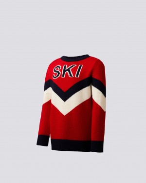 Perfect Moment Chevron Ski Merino Lana Sueter Rojos | KYM963720