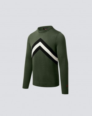 Perfect Moment Chevron Stripe Merino Lana Sueter Verdes Oscuro | XFK674091