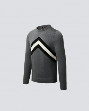 Perfect Moment Chevron Stripe Merino Lana Sueter Grises | YZI126790