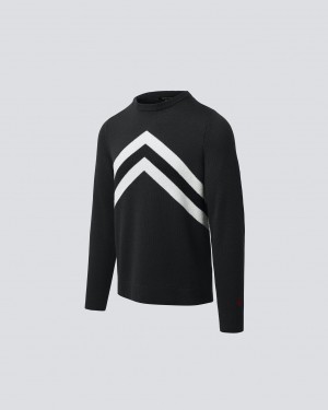 Perfect Moment Chevron Stripe Merino Lana Sueter Negros | HDP137208