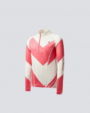 Perfect Moment Chevron Thermal Half-Zip Blancos Rosas | MEI981702