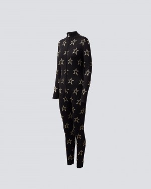 Perfect Moment Floro Star Merino Lana Jumpsuit Negros | DJQ378596
