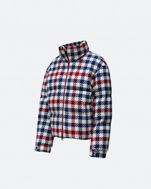 Perfect Moment Gingham Lana-Blend Down Jacket Blancos | IGR387412