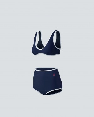 Perfect Moment High Cintura Bikini Azul Marino | GWY149563