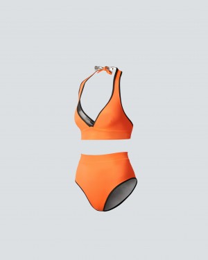 Perfect Moment Hillingdon Reversible High-Cintura Bikini Naranjas | TME567140