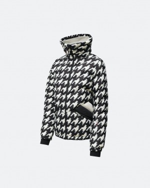 Perfect Moment Houndstooth Après Duvet Down Jacket Negros Blancos | DLZ579280