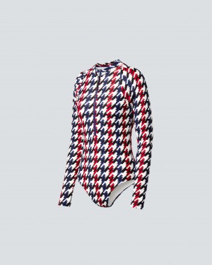 Perfect Moment Houndstooth PM Half-Zip Spring Suit Houndstooth | DXN450278
