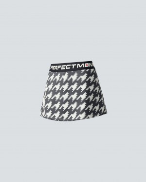 Perfect Moment Houndstooth Starlight Skirt Negros Blancos | BYC786325