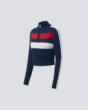 Perfect Moment Mania Merino Lana Top Azul Marino | QIG948276