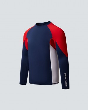 Perfect Moment Mission Neo Rash Guard Azul Marino Blancos Rojos | WNL492068