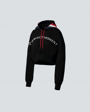Perfect Moment PM Cropped Hoodie Negros | XUW572391