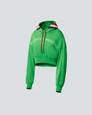 Perfect Moment PM Cropped Hoodie Verdes | ZUA526970