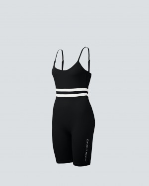 Perfect Moment Seamless Stripe Fitness Suit Negros | BDA652371