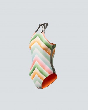 Perfect Moment Serpentine Reversible One-Piece Swimsuit Rainbow Pastel | HON360527