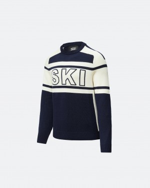 Perfect Moment Ski Merino Lana Sueter Azul Marino | QGW103847