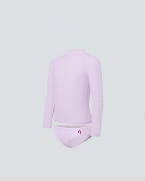 Perfect Moment Sunrise Rash Guard Bikini Pastel Lilac | LMS506291