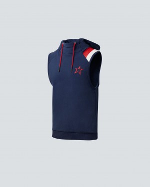 Perfect Moment Super Stripe Hoodie Fitness Top Azul Marino | MTC068352