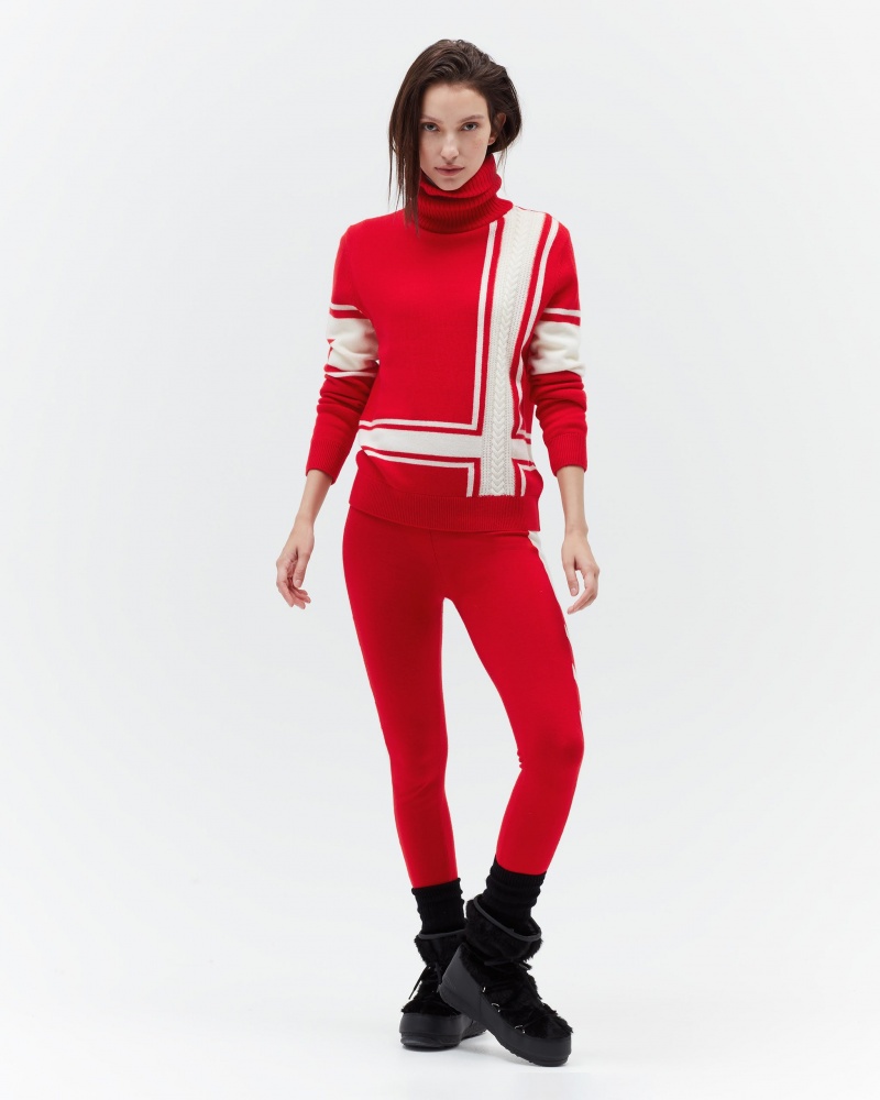 Perfect Moment A Rayas Suisse Merino Lana Sueter Rojos | SVQ086175
