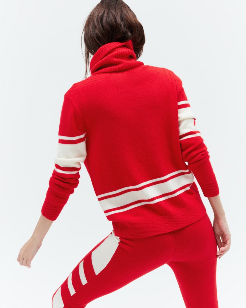 Perfect Moment A Rayas Suisse Merino Lana Sueter Rojos | SVQ086175
