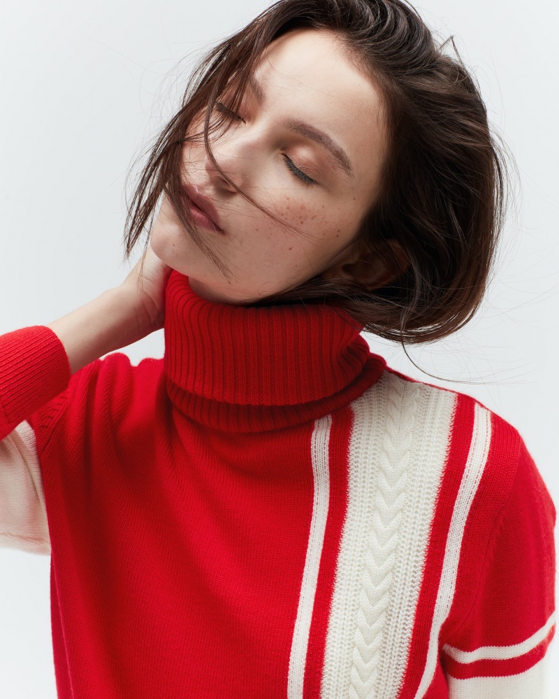 Perfect Moment A Rayas Suisse Merino Lana Sueter Rojos | SVQ086175