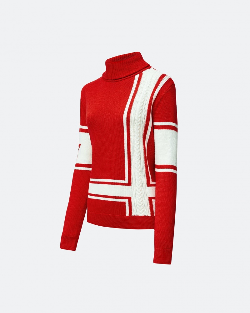 Perfect Moment A Rayas Suisse Merino Lana Sueter Rojos | SVQ086175