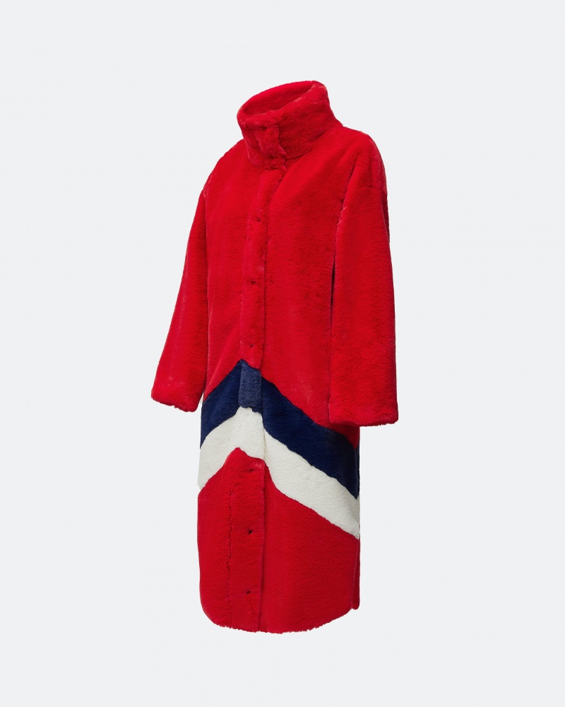 Perfect Moment Astrid Faux Fur Coat Rojos | OWA487052