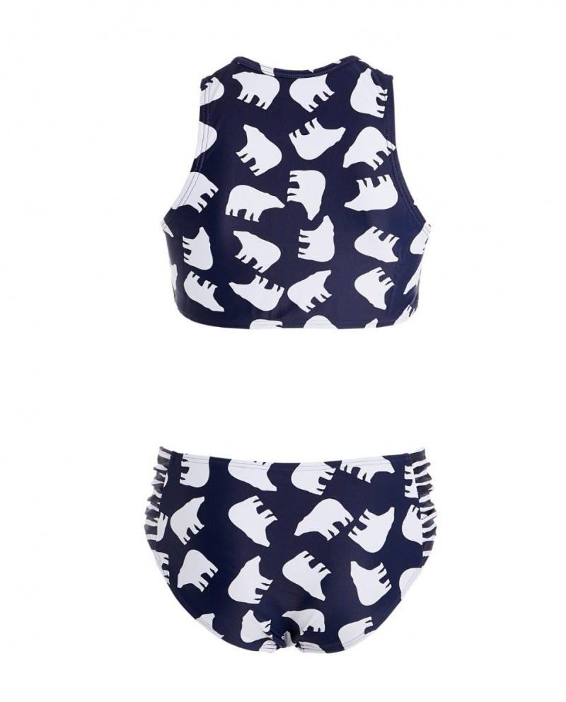 Perfect Moment Bear Crewneck Bikini Azul Marino Blancos | PEB351746