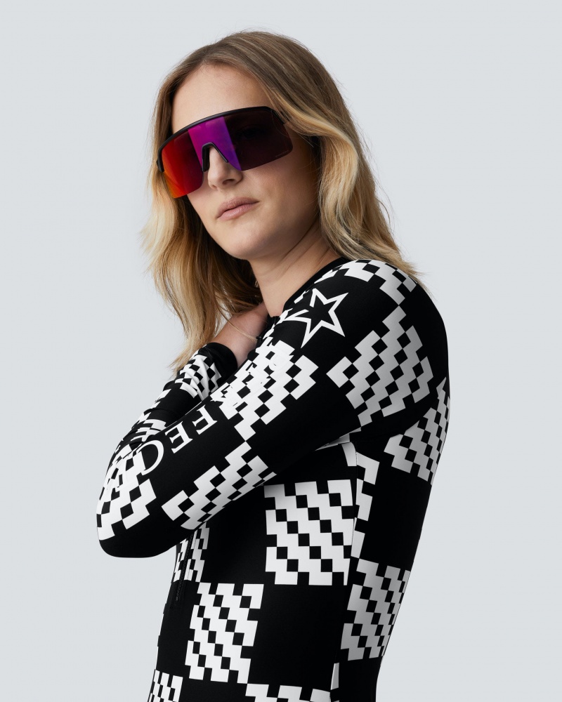 Perfect Moment Block Check PM Half-Zip Spring Suit Negros | JPB275489