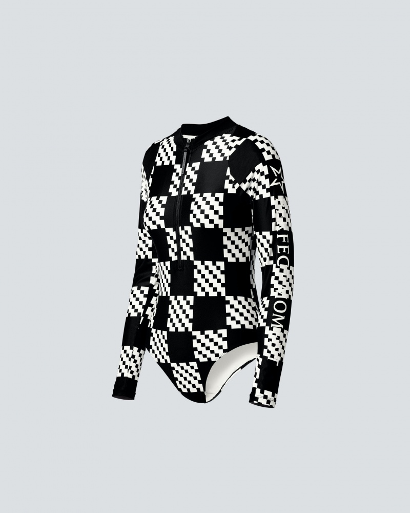 Perfect Moment Block Check PM Half-Zip Spring Suit Negros | SQI406398