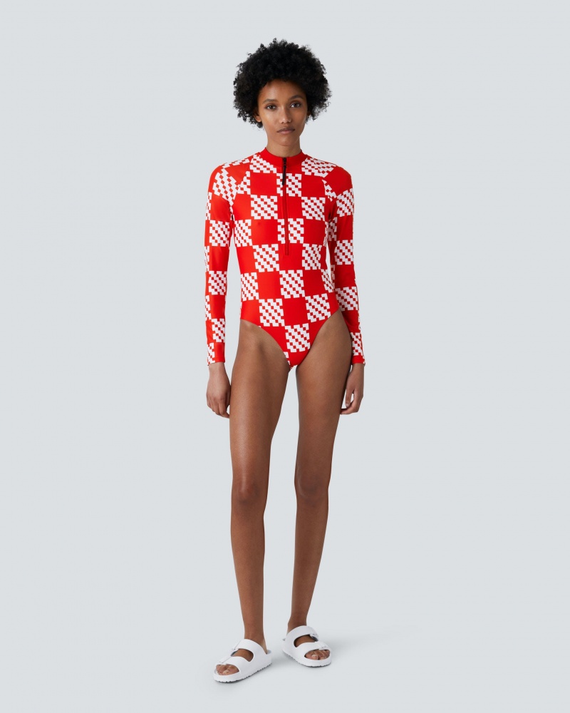 Perfect Moment Block Check PM Half-Zip Spring Suit Rojos | GAC376514