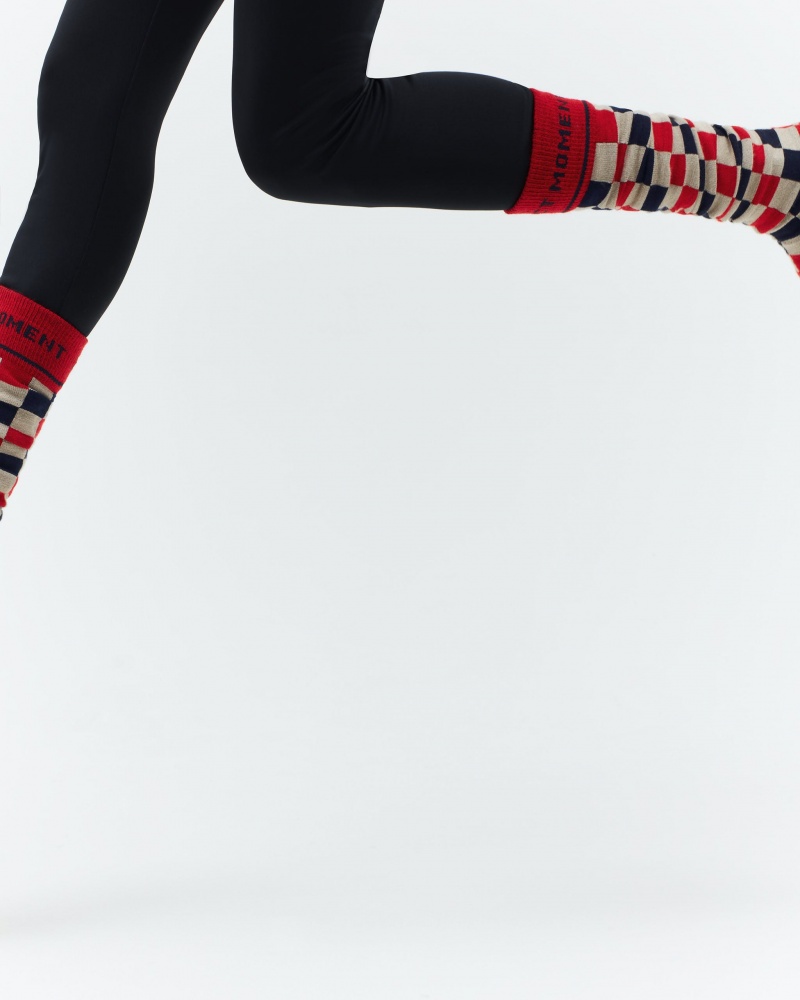 Perfect Moment Bloko Print Merino Lana Ski Socks Blancos | WOR930546
