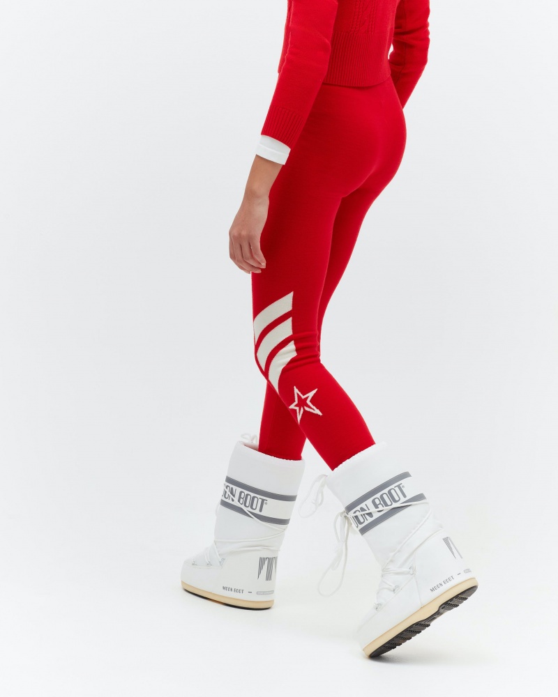 Perfect Moment Cable Merino Lana Legging Rojos | HCT682713