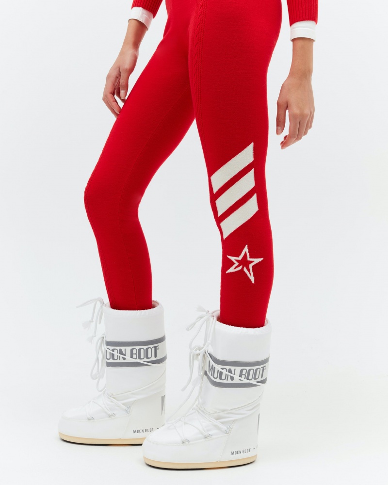 Perfect Moment Cable Merino Lana Legging Rojos | HCT682713