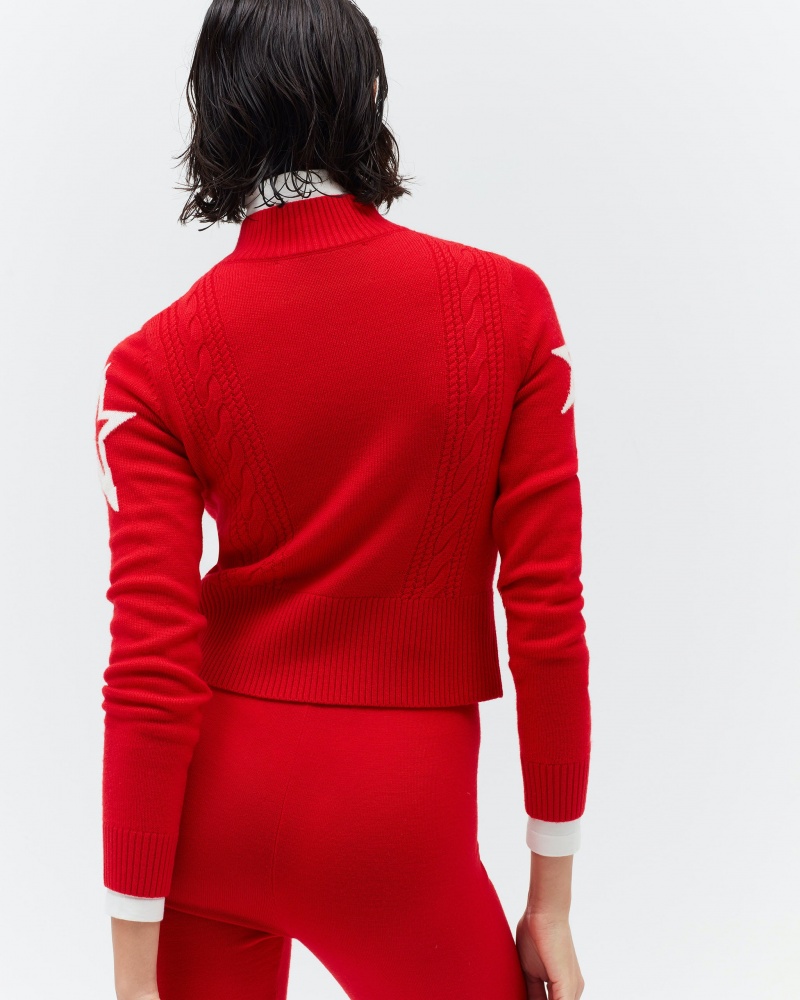 Perfect Moment Cable Merino Lana Sueter Rojos | KUM534706