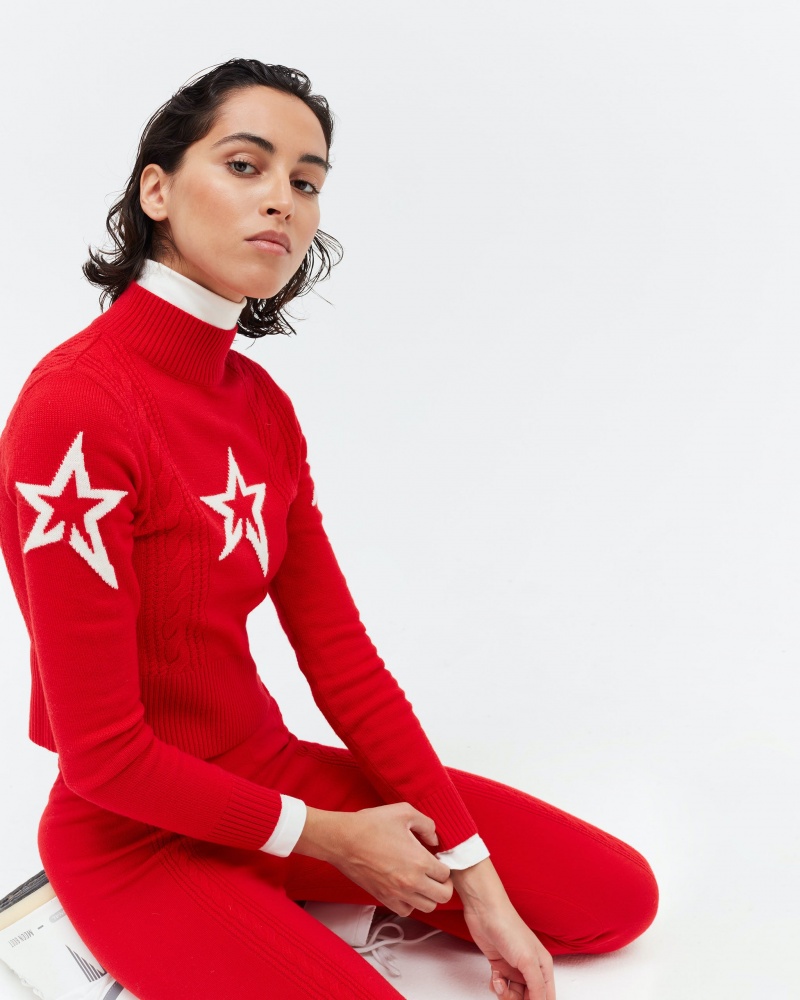 Perfect Moment Cable Merino Lana Sueter Rojos | KUM534706