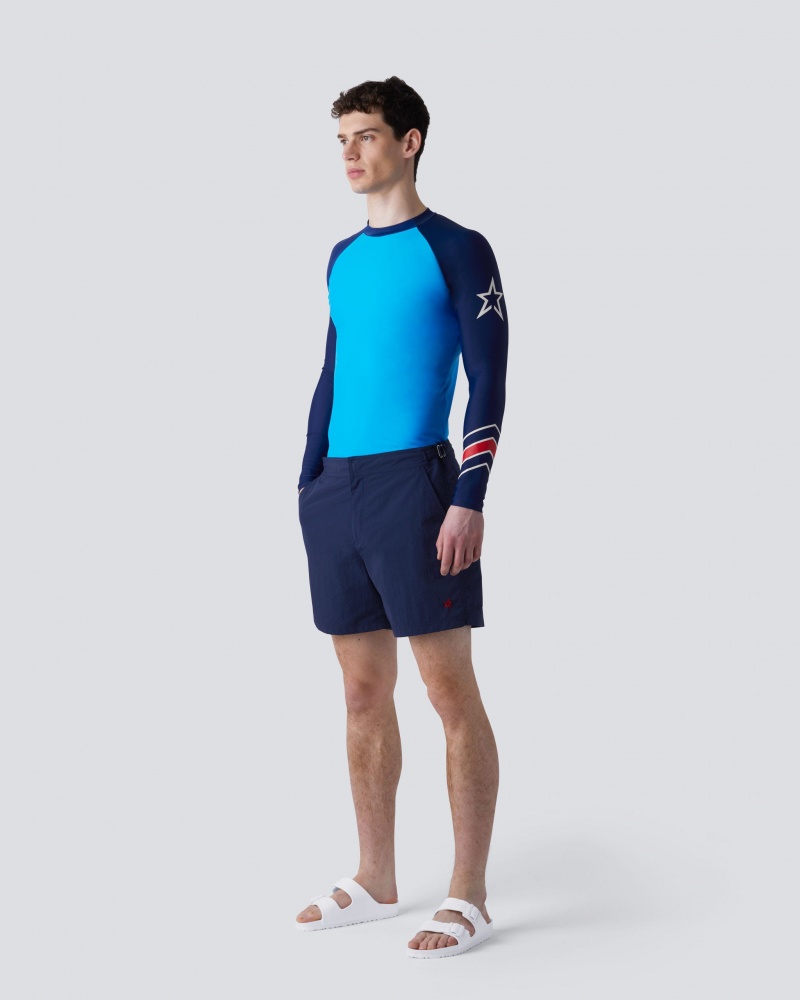 Perfect Moment Chevron Rainbow Rash Guard Azul Marino | UPF320178