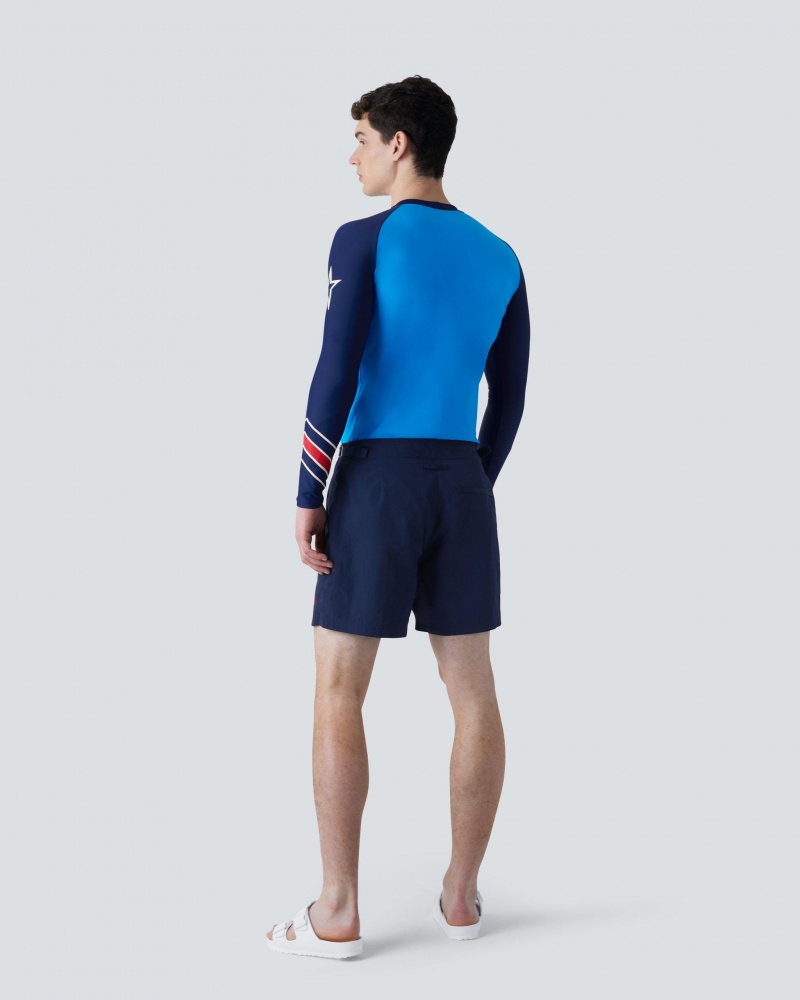 Perfect Moment Chevron Rainbow Rash Guard Azul Marino | UPF320178