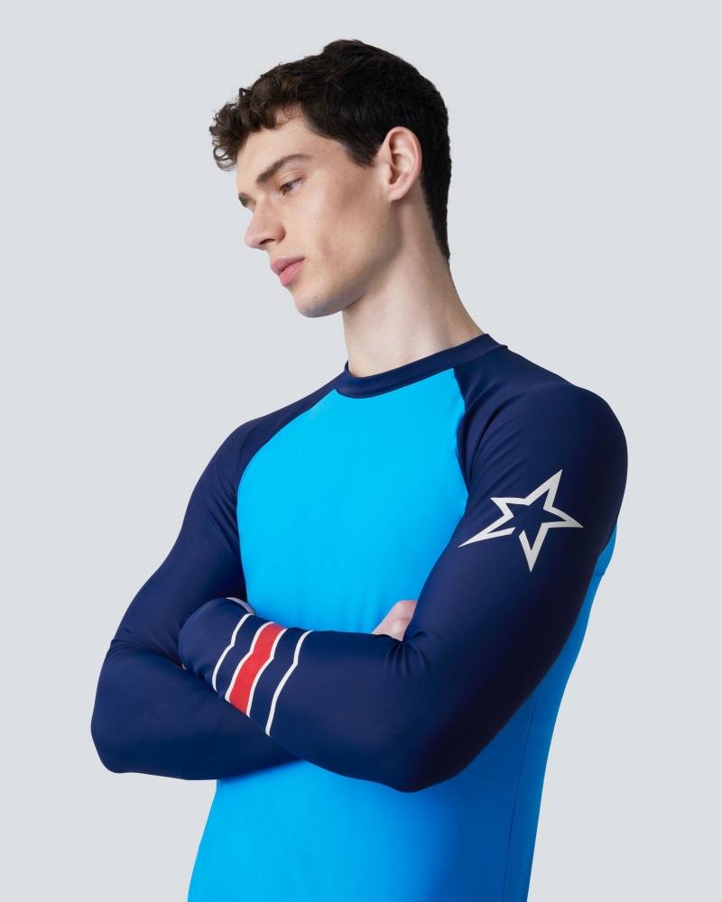 Perfect Moment Chevron Rainbow Rash Guard Azul Marino | UPF320178
