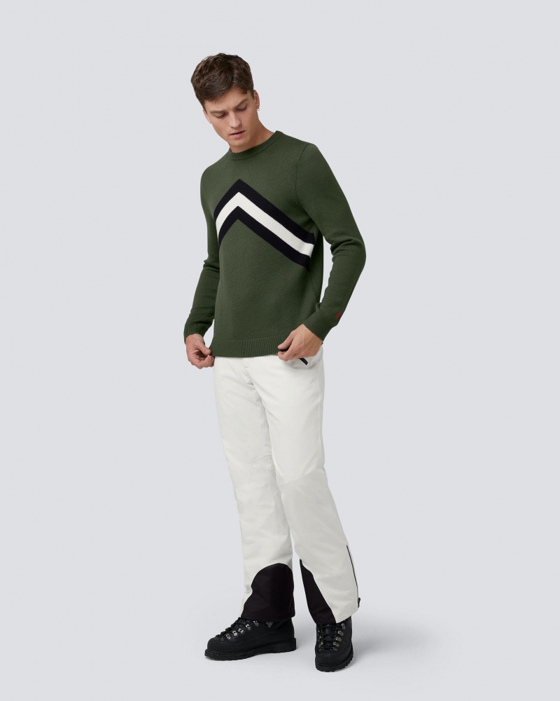 Perfect Moment Chevron Stripe Merino Lana Sueter Verdes Oscuro | XFK674091