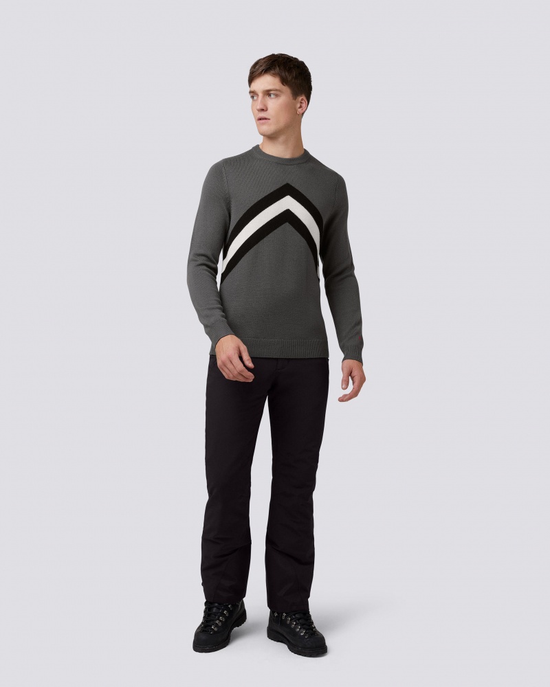 Perfect Moment Chevron Stripe Merino Lana Sueter Grises | YZI126790