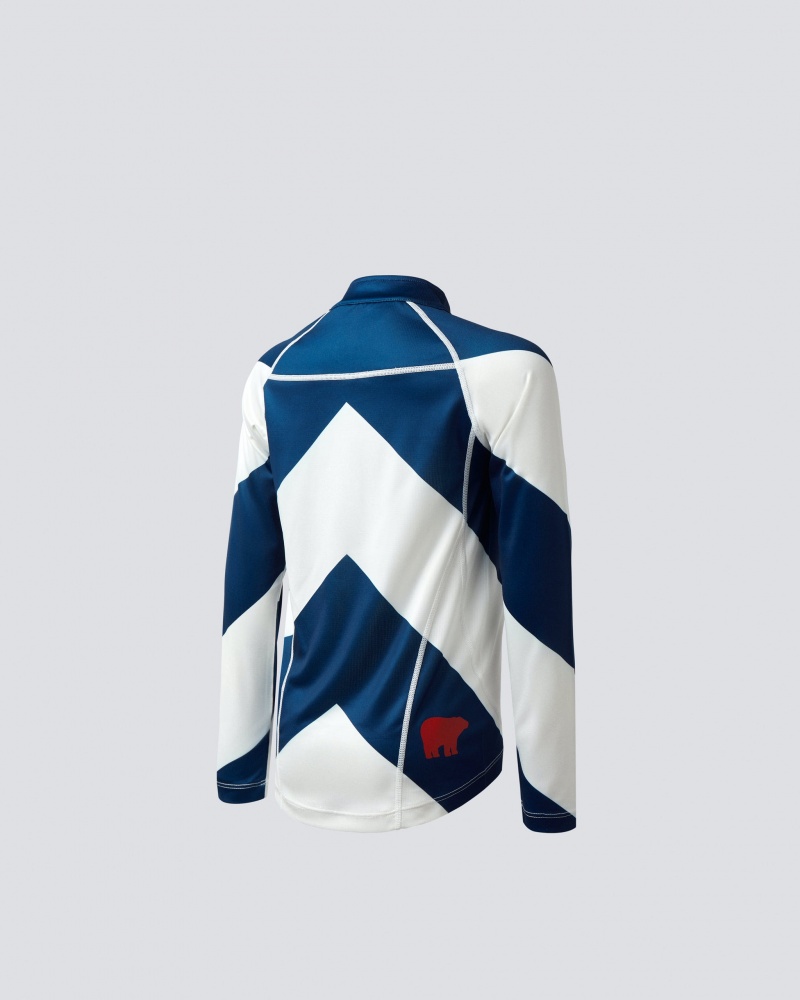 Perfect Moment Chevron Thermal Half-Zip Azul Marino Blancos | EIX389402