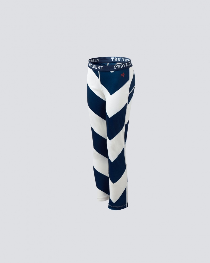 Perfect Moment Chevron Thermal Pant Azul Marino Blancos | DMA694720