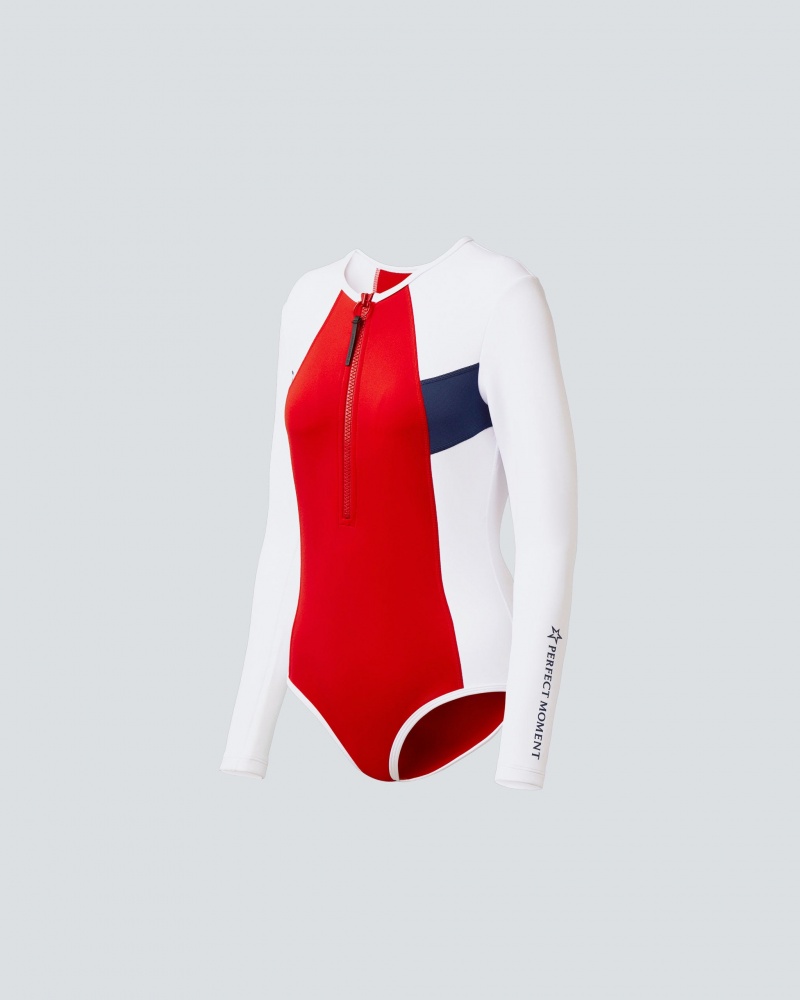 Perfect Moment Chevron Wetsuit Blancos Rojos | USL327608