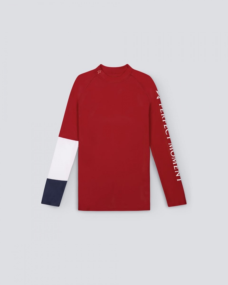 Perfect Moment Colour-Block Rash Guard Rojos | DCV637892