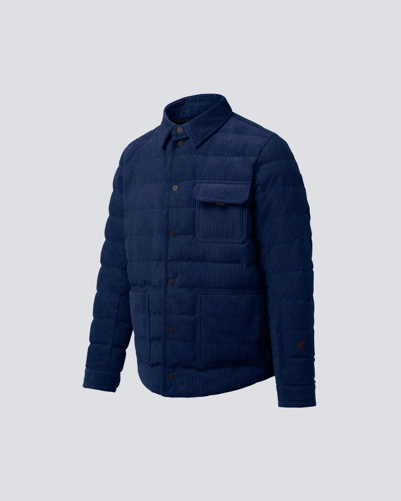 Perfect Moment Corduroy Down Shirt Jacket Azul Marino | FAU073468