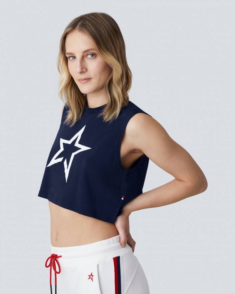 Perfect Moment Cropped Star Tank Azul Marino | WHK386094
